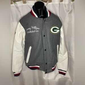 Men's Green Bay Packers Tommy Hilfiger Green Full-Zip Varsity Jacket Med‌‌‌‌‌